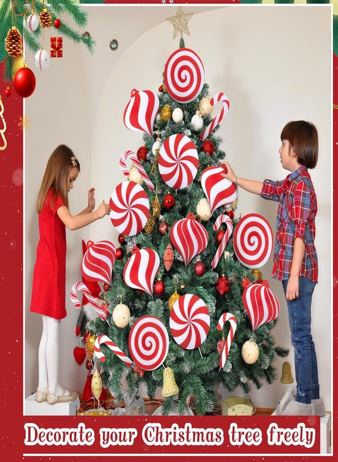LFUTARI 18 Pcs Christmas Tree Candy Picks Decoration, Christmas Lollipop Tree Picks, Red White Candy Pick Ornaments for Holiday Party Home Office Vase Filler Decor - Image 4